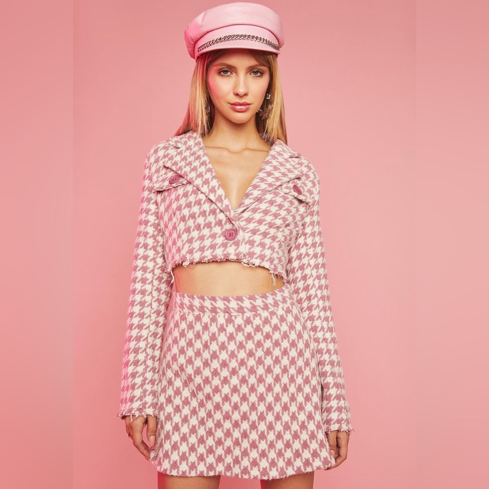 Sugar Thrillz Walk Of Fame Tweed Mini Skirt - Picture 5 of 7